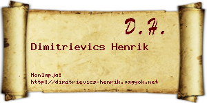 Dimitrievics Henrik névjegykártya