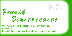 henrik dimitrievics business card